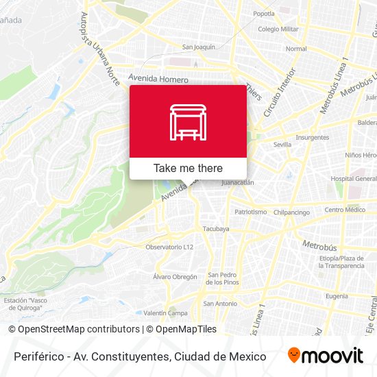 Periférico - Av. Constituyentes map