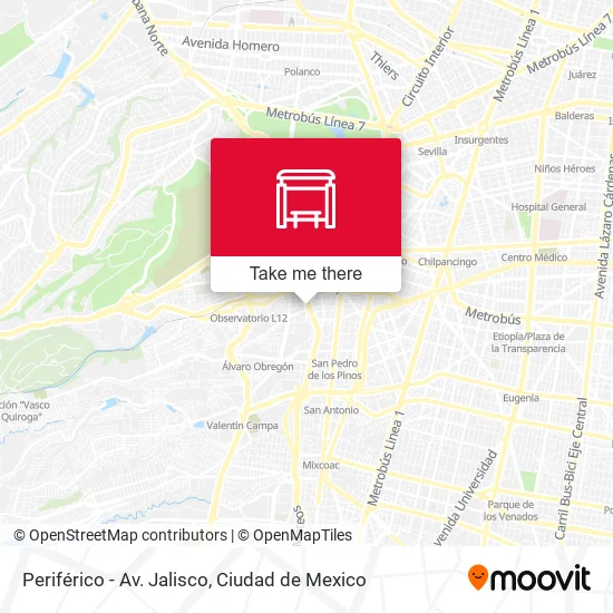 Periférico - Av. Jalisco map