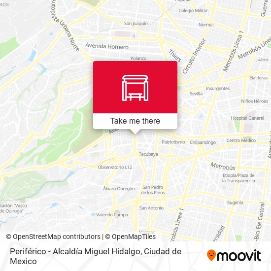 Periférico - Alcaldía Miguel Hidalgo map