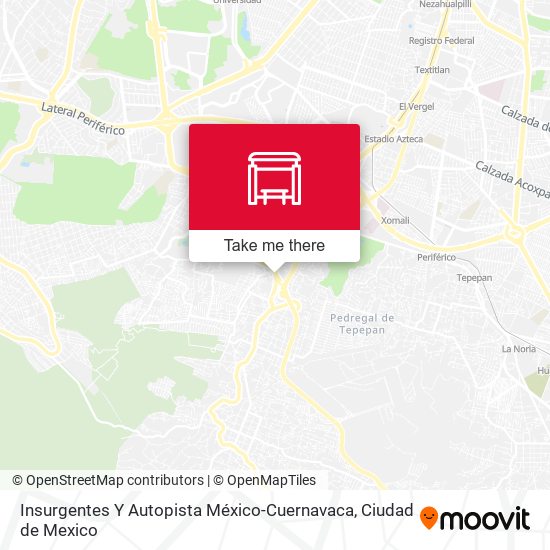 Mapa de Insurgentes Y Autopista México-Cuernavaca