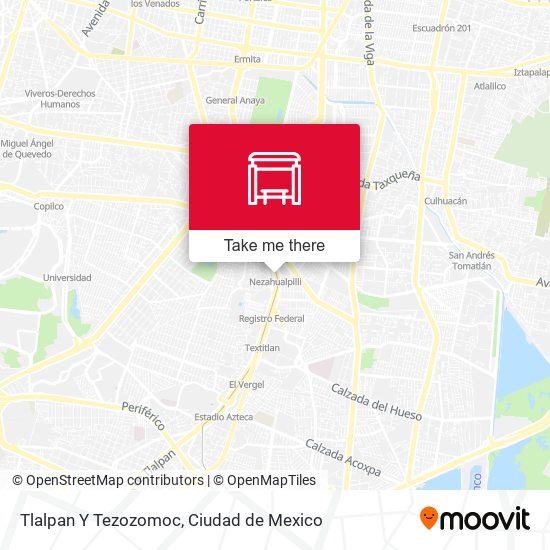Tlalpan Y Tezozomoc map