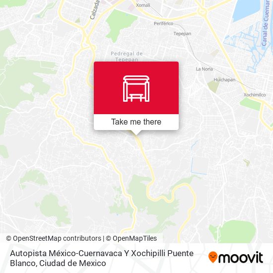 Autopista México-Cuernavaca Y Xochipilli Puente Blanco map