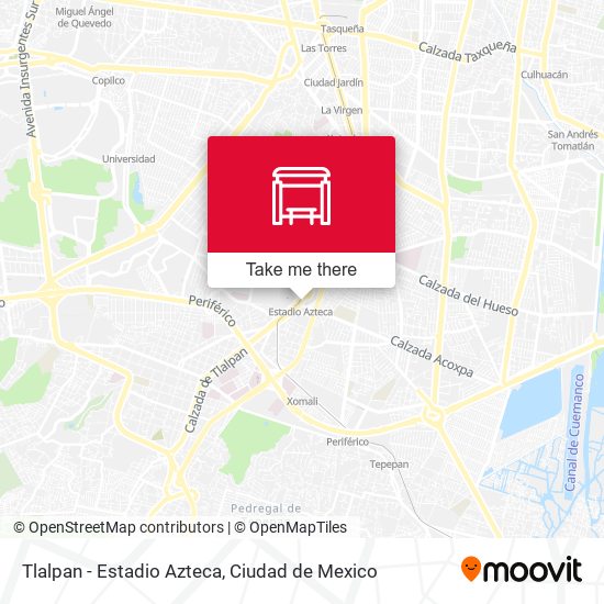 Tlalpan - Estadio Azteca map