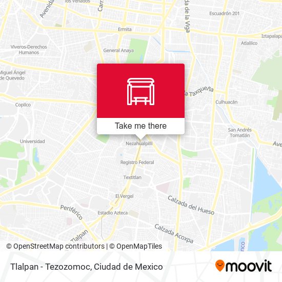 Tlalpan - Tezozomoc map