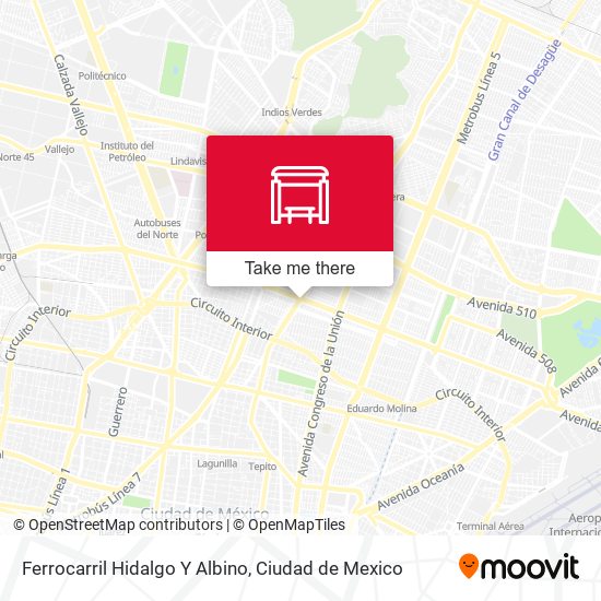 Ferrocarril Hidalgo Y Albino map