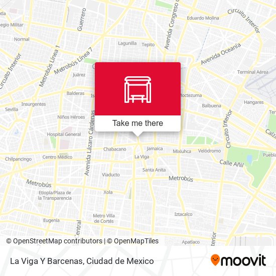 La Viga Y Barcenas map