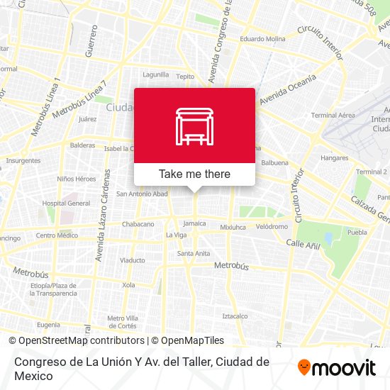 Congreso de La Unión Y Av. del Taller map