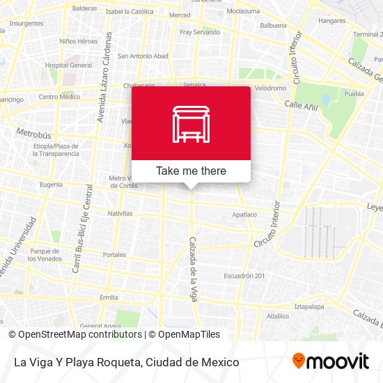 La Viga Y Playa Roqueta map