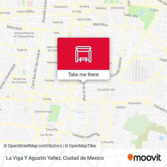 La Viga Y Agustín Yañez map
