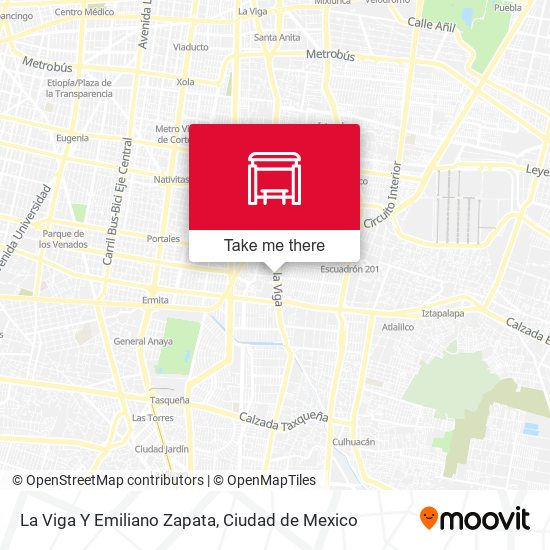 La Viga Y Emiliano Zapata map