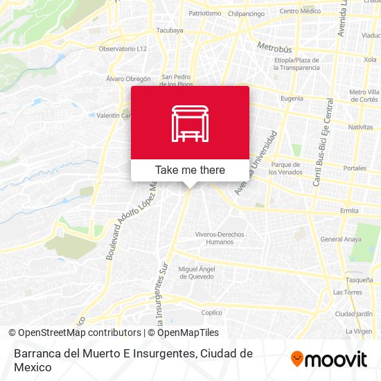 Barranca del Muerto E Insurgentes map