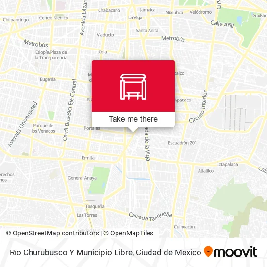 Mapa de Río Churubusco Y Municipio Libre