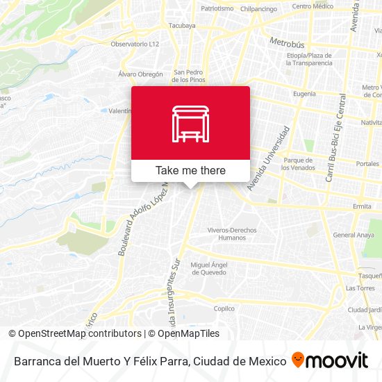 Mapa de Barranca del Muerto Y Félix Parra
