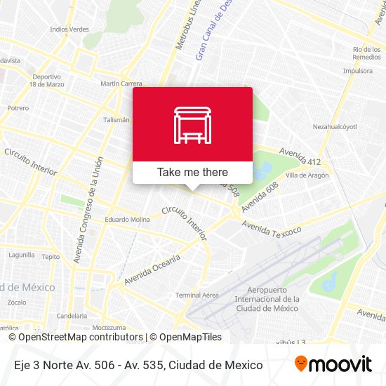 Eje 3 Norte Av. 506 - Av. 535 map