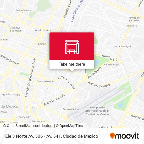 Eje 3 Norte Av. 506 - Av. 541 map
