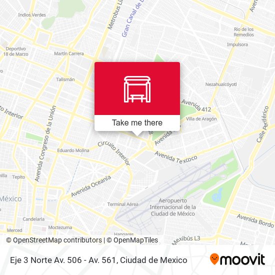 Eje 3 Norte Av. 506 - Av. 561 map