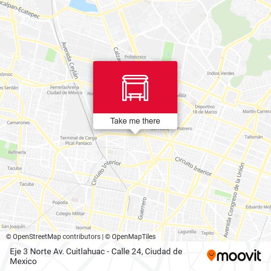 Eje 3 Norte Av. Cuitlahuac - Calle 24 map