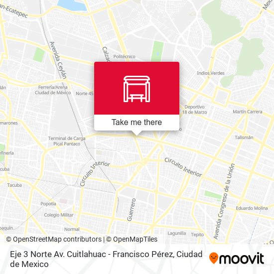 Eje 3 Norte Av. Cuitlahuac - Francisco Pérez map