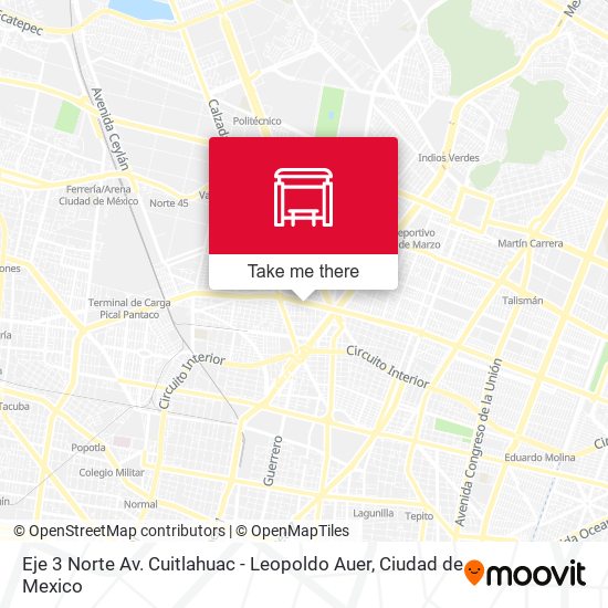 Eje 3 Norte Av. Cuitlahuac - Leopoldo Auer map