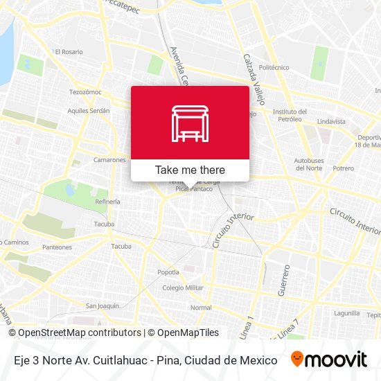 Mapa de Eje 3 Norte Av. Cuitlahuac - Pina