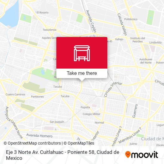 Eje 3 Norte Av. Cuitlahuac - Poniente 58 map