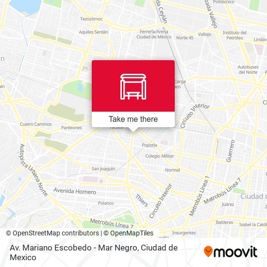 Av. Mariano Escobedo - Mar Negro map