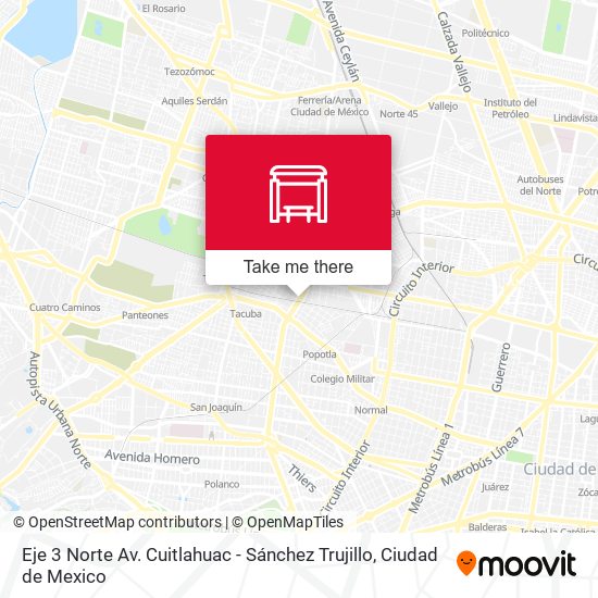 Eje 3 Norte Av. Cuitlahuac - Sánchez Trujillo map