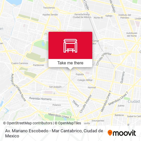 Av. Mariano Escobedo - Mar Cantabrico map