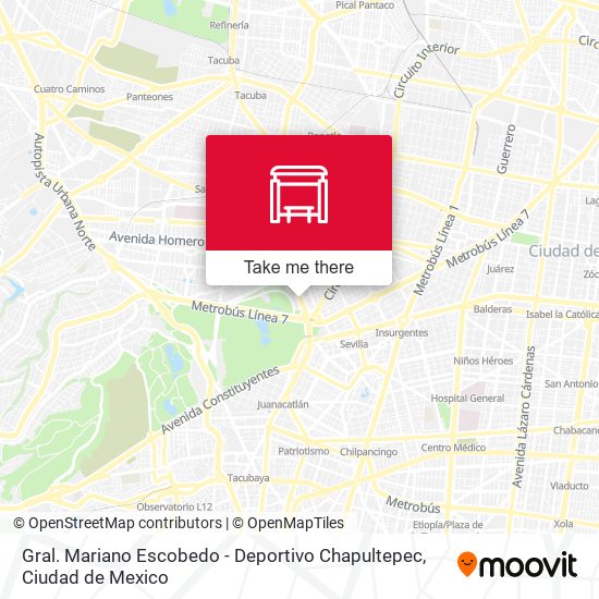 Gral. Mariano Escobedo - Deportivo Chapultepec map
