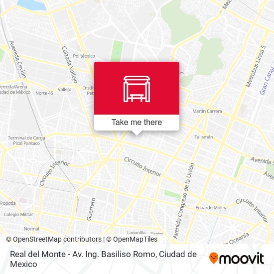 Real del Monte - Av. Ing. Basiliso Romo map