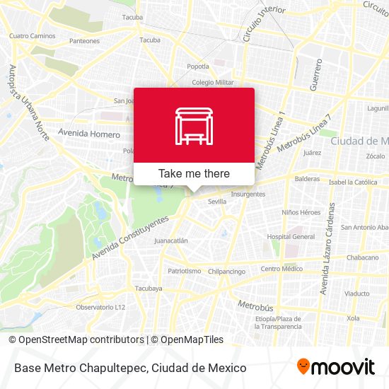 Base Metro Chapultepec map