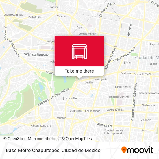 Base Metro Chapultepec map