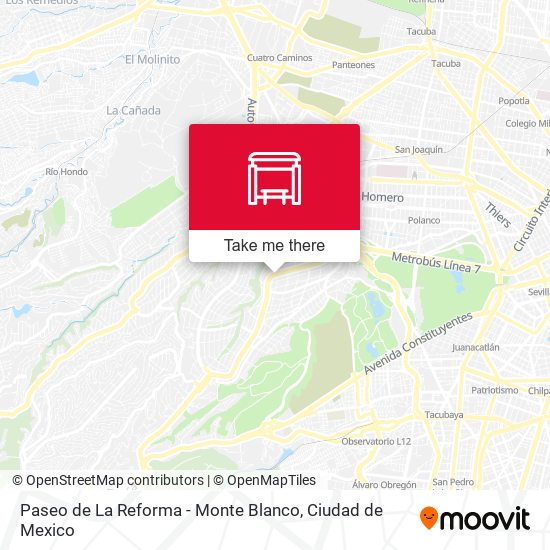 Mapa de Paseo de La Reforma - Monte Blanco