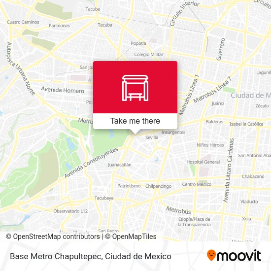 Base Metro Chapultepec map