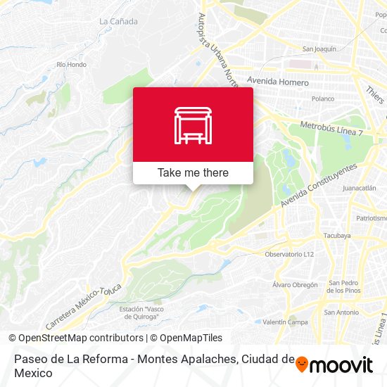 Mapa de Paseo de La Reforma - Montes Apalaches