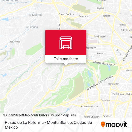 Mapa de Paseo de La Reforma - Monte Blanco