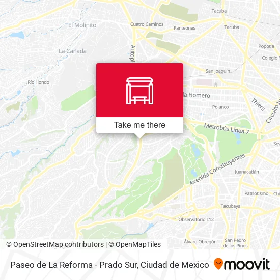Paseo de La Reforma - Prado Sur map
