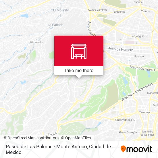 Mapa de Paseo de Las Palmas - Monte Antuco