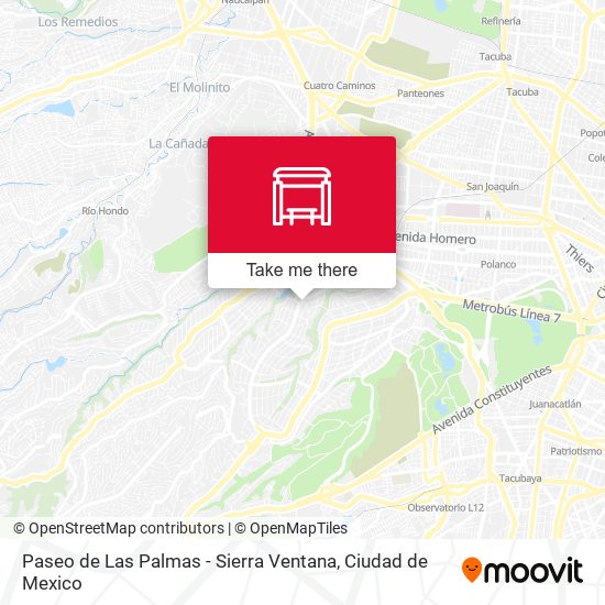 Mapa de Paseo de Las Palmas - Sierra Ventana