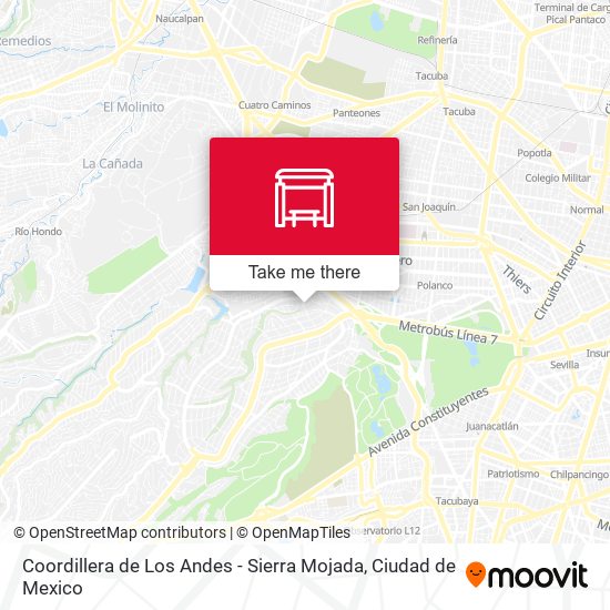 Mapa de Coordillera de Los Andes - Sierra Mojada