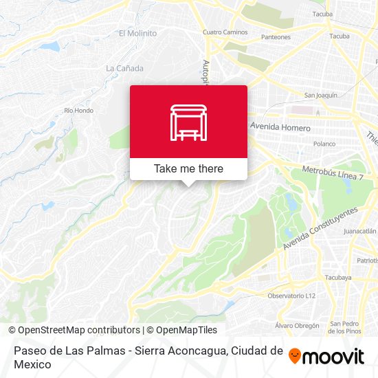 Paseo de Las Palmas - Sierra Aconcagua map