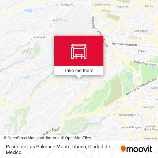 Mapa de Paseo de Las Palmas - Monte Líbano