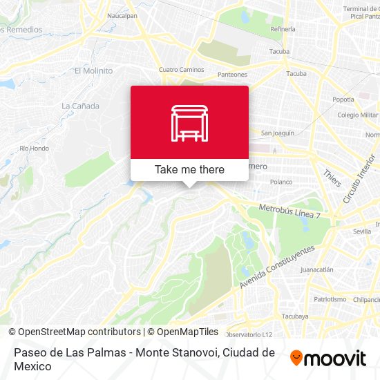 Paseo de Las Palmas - Monte Stanovoi map
