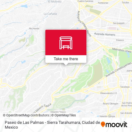 Paseo de Las Palmas - Sierra Tarahumara map