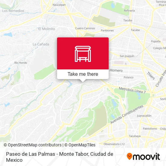 Paseo de Las Palmas - Monte Tabor map
