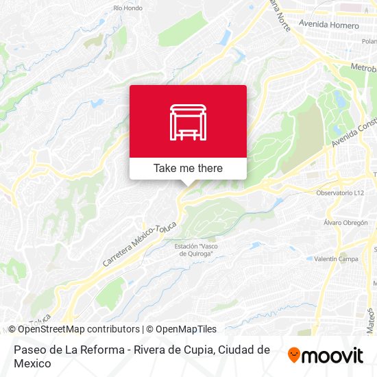 Paseo de La Reforma - Rivera de Cupia map