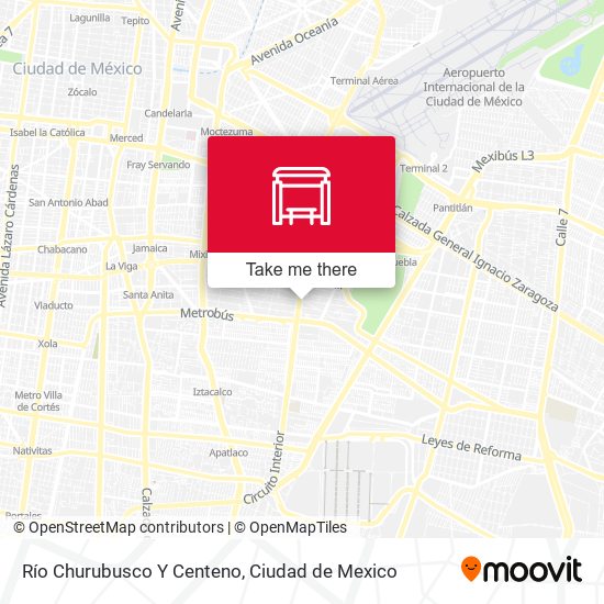 Río Churubusco Y Centeno map