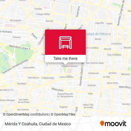 Mapa de Mérida Y Coahuila