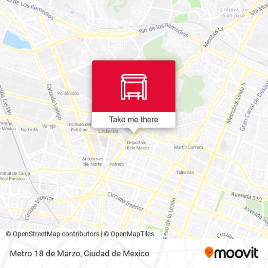 Mapa de Metro 18 de Marzo