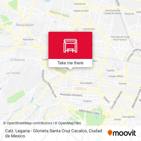 Calz. Legaria - Glorieta Santa Cruz Cacalco map